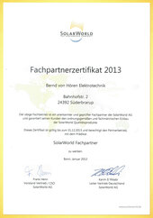 Solarworld-Fachpartner 2013