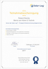 Roland Diercks, Solar-Log - Fortgeschrittenenschulung